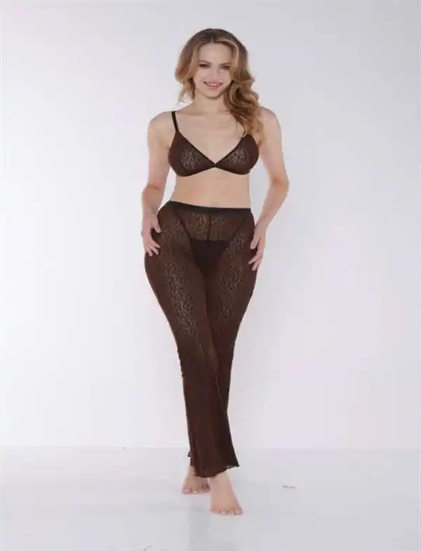 Arias Closet Siyah Transparan Fantezi Sütyen Pijama Takımı