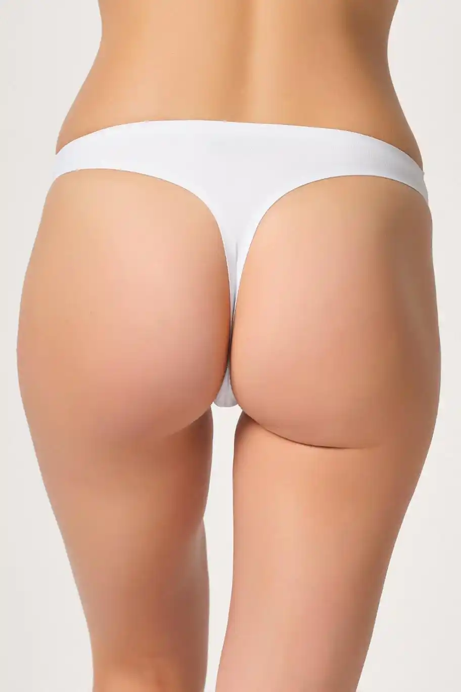 Beyaz Yapıştırma Lazer Kesim String Külot