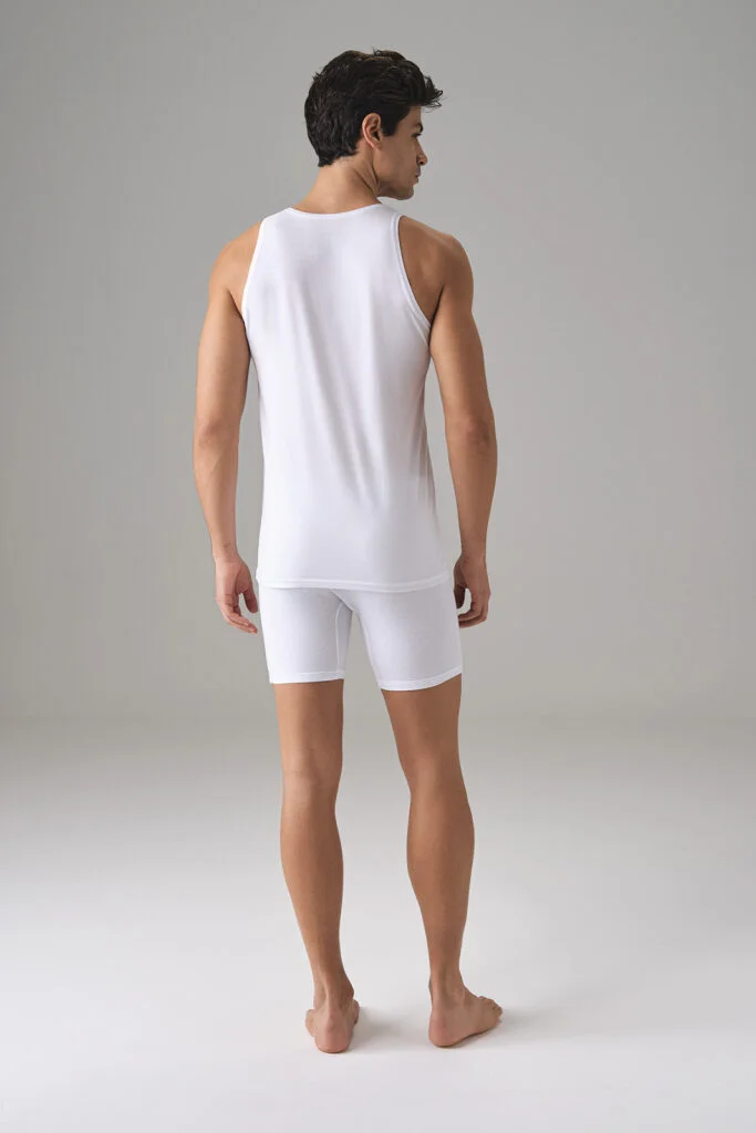 Erkek Beyaz Pamuklu Slim Fit Atlet