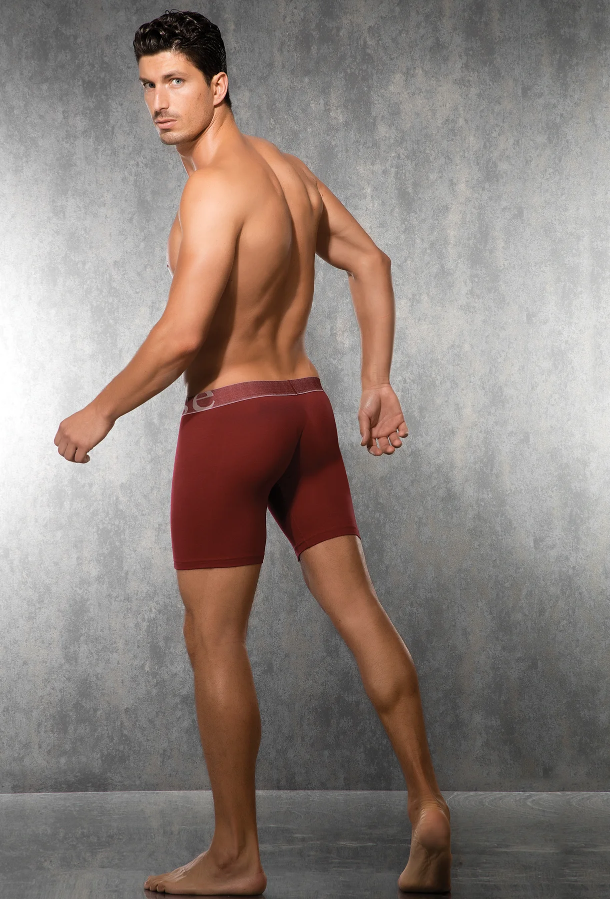 Erkek Modal Pamuklu Likralı Bordo Slim Fit Uzun Paça Boxer 