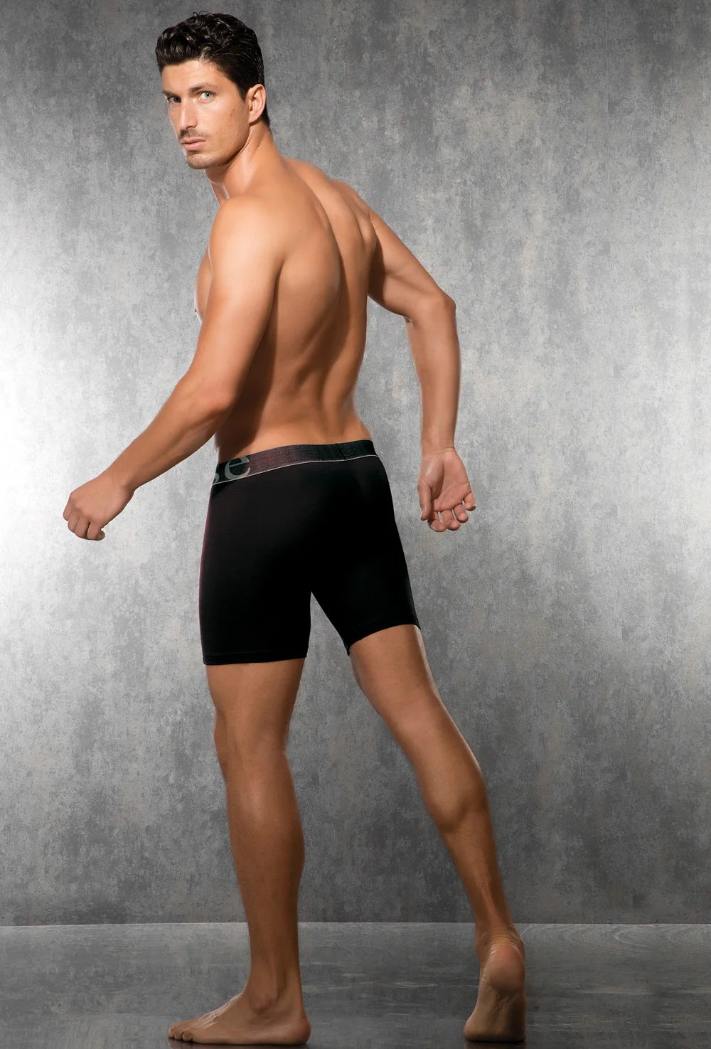 Erkek Modal Pamuklu Likralı Siyah Slim Fit Uzun Paça Boxer