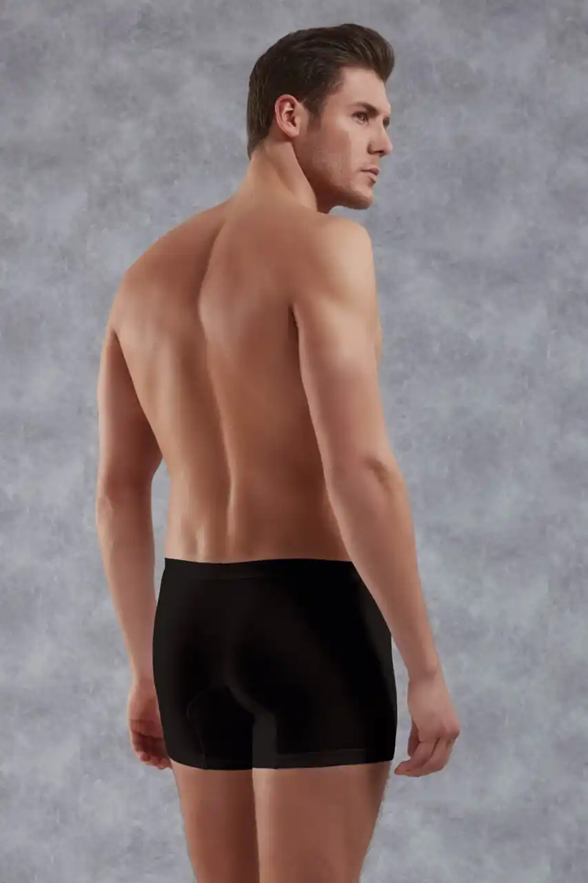 Erkek Siyah Modal Torbalı İnce Bel Bantlı Normal Paça Boxer 