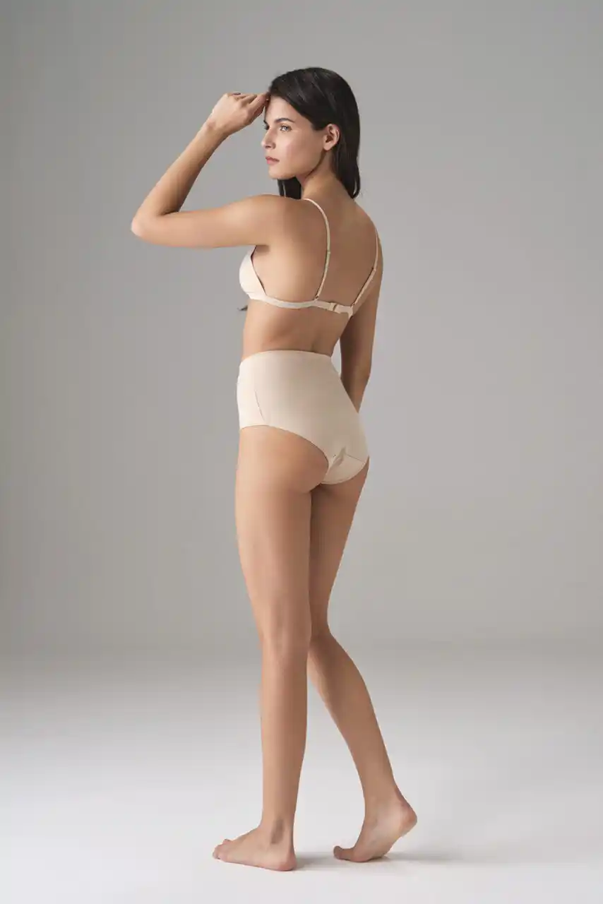 Kadın Pamuklu Ten Rengi Dikişsiz Korse Slip Külot