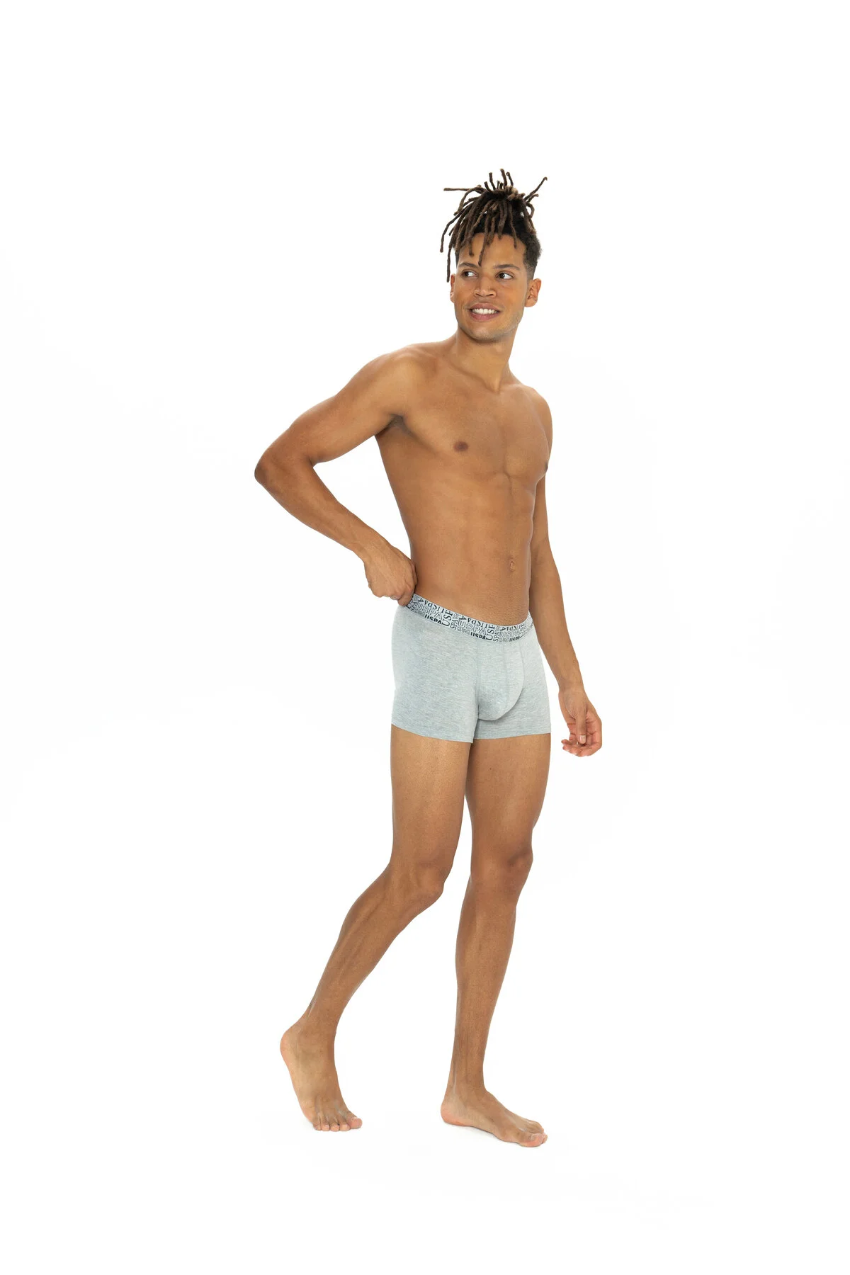 Siyah Lacivert Gri Melanj Pamuk Karışımlı Erkek 3'lü Boxer Seti U.S. Polo Assn. 
