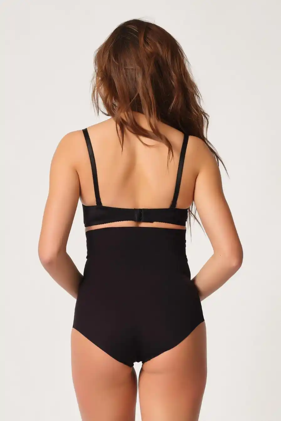 Siyah Lazer Kesim Yüksek Bel Slip Korse