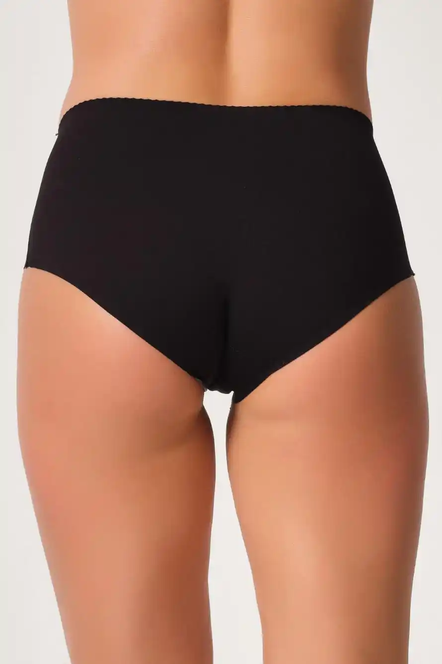 Siyah Mama Lazer Kesim Slip Korse