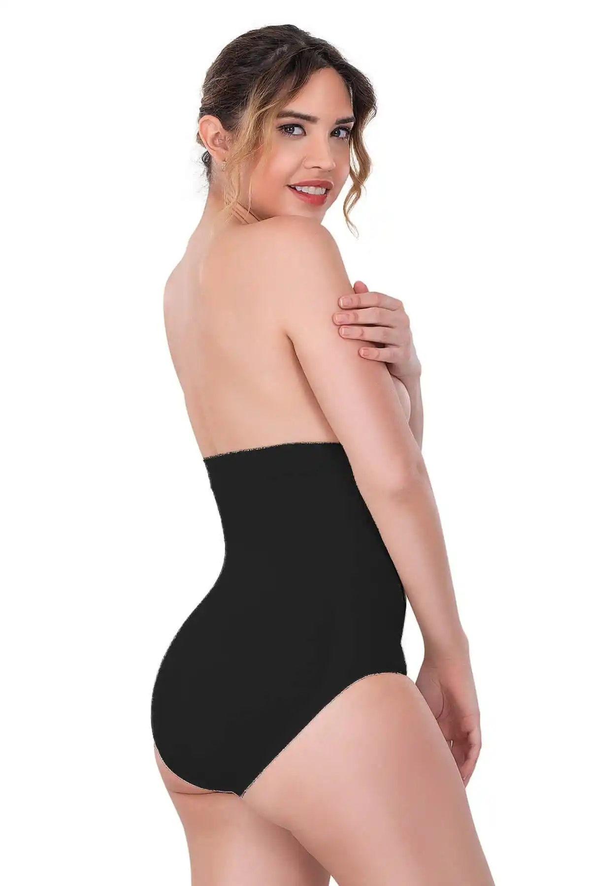 Siyah Yüksek Bel Çıtçıtlı Slip Korse