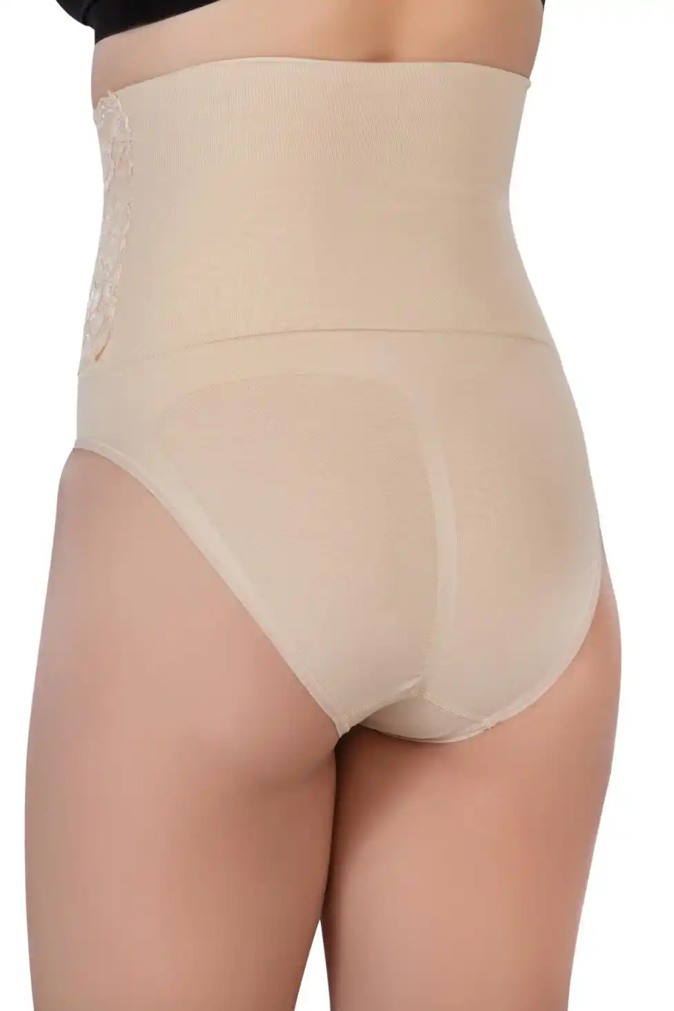 Ten Rengi Önü Dantelli Yüksek Bel Slip Korse