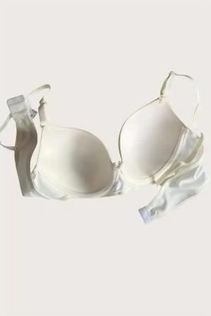 2 li Askılı Mikro Kumaş İçi Boş Balenli Günlük Desteksiz Sütyen Seti Beyaz Kırmızı