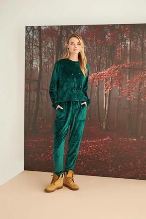 A star is born Kadife Yeşil Pijama Takımı