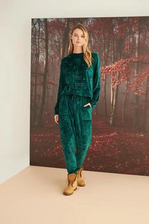 A star is born Kadife Yeşil Pijama Takımı