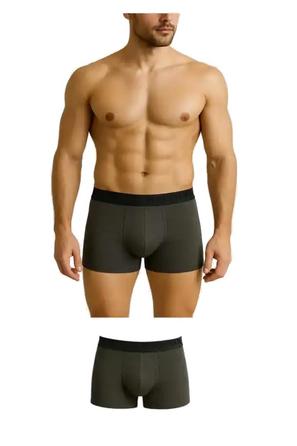 Antrasit Likralı Pamuklu Düz Erkek Boxer