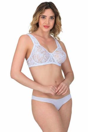 Beyaz Balenli Dantelli Sütyen