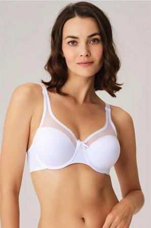 Beyaz Balenli Desteksiz Dolgusuz Tül Detaylı Küçültücü Sütyen