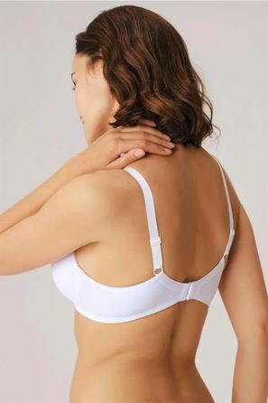 Beyaz Balenli Desteksiz Dolgusuz Tül Detaylı Küçültücü Sütyen