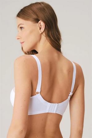 Beyaz Balenli Desteksiz Dolgusuz Tül Detaylı Toparlayıcı Küçültücü Sütyen