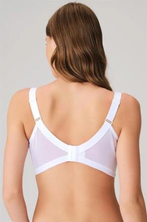 Beyaz Balenli Dolgusuz Toparlayıcı Dantelli Geniş Askılı Kadın Küçültücü Sütyen