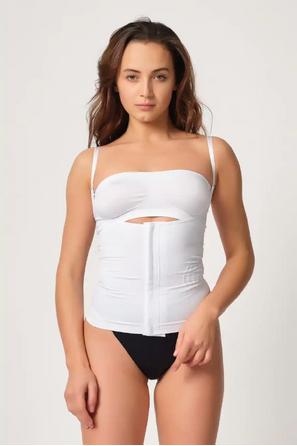 Beyaz Dekolte Uyumlu Agraflı Atlet Korse