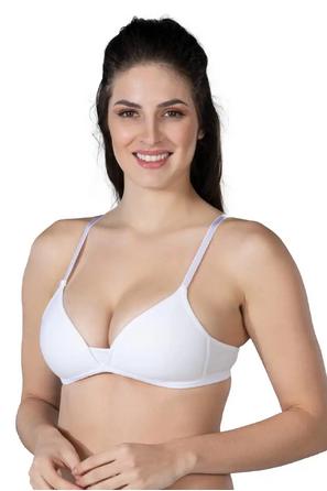 Beyaz Modal Cotton Kaplı Sütyen