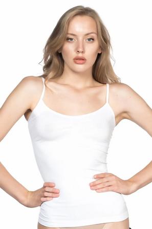 Beyaz Soft İnce Askılı Ribana Atlet