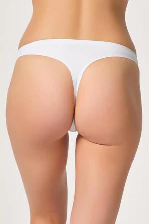 Beyaz Yapıştırma Lazer Kesim String Külot