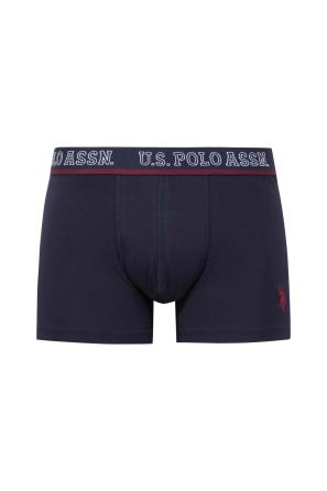 Bordo Lacivert Pamuklu Elastan Logo Lastik Detaylı Erkek 3’lü Boxer U.S. Polo Assn.