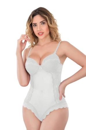 Ekru Dantelli Body