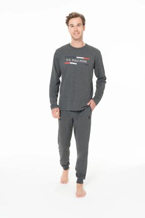Erkek Antrasit Melanj Pijama Takım U.S. Polo Assn. 