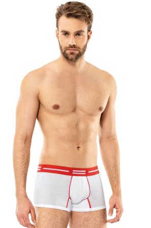Erkek Beyaz Renk Detaylı Likralı Boxer