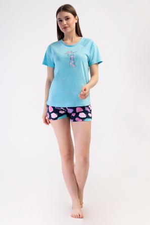 Kadın Likra Suprem Kısa Kol Şort Takım