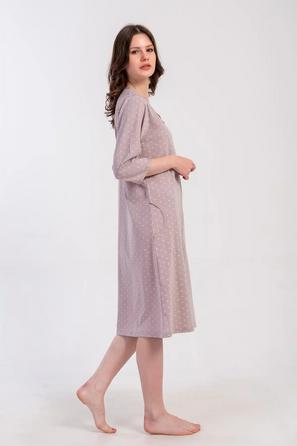 Kadın Vizon Süprem Yarım Kol Cepli Fermuarlı Gecelik Tunik