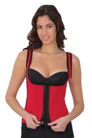 Kırmızı Agraflı Göğüs Açık Atlet Korse