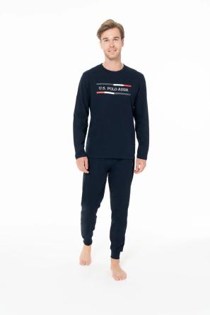 Lacivert Pamuklu Erkek Uzun Kollu Bisiklet Yaka Pijama Takımı U.S. Polo Assn.