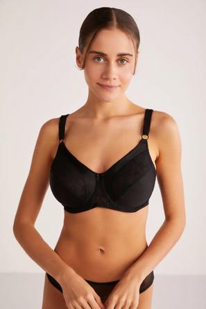 Martina Toparlayıcı Dantelli Şık Dantelli Siyah Sütyen