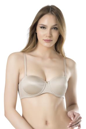 Mikrofiber Straplez Dolgulu Cup Kadın Sütyen