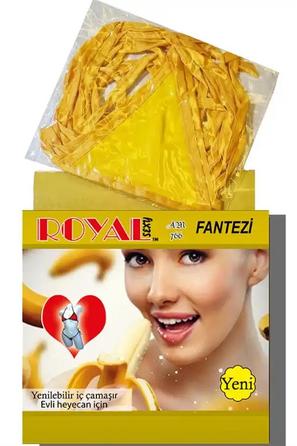 Sarı Yenilebilir Muz Aromalı Kadın Fantezi İç Çamaşırı Takımı 