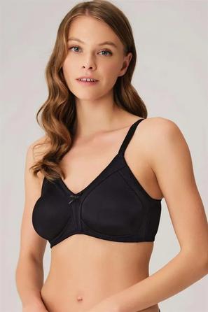 Siyah Balensiz Desteksiz Dolgusuz Küçültücü Toparlayıcı Kadın Sütyen