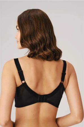 Siyah Dantelli Balenli Desteksiz Küçültücü Kadın Sütyen