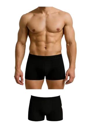 Siyah Likralı Pamuklu Düz Erkek Boxer