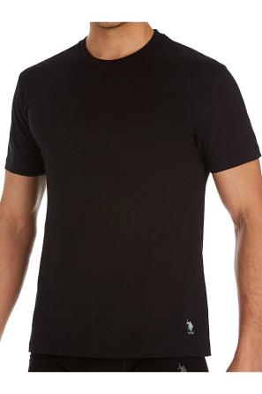 Siyah Pamuklu Düz Erkek Bisiklet Yaka Kısa Kollu 2'li Fanila U.S. Polo Assn. 