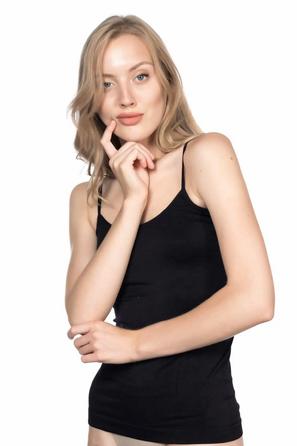 Soft İp Askılı Siyah Uzun Atlet