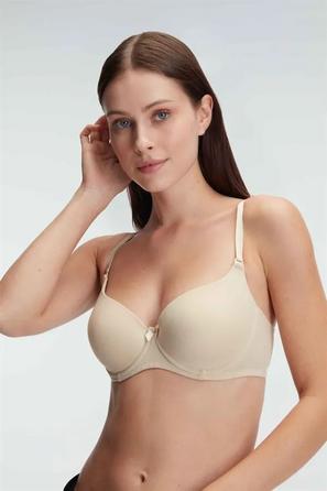 Ten Balenli Desteksiz Dolgusuz Askıları Çıkabilen Kadın T-Shirt Sütyeni