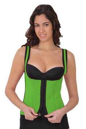 Yeşil Agraflı Göğüs Açık Atlet Korse