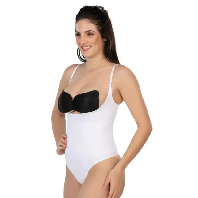 Beyaz Dekolte Uyumlu String Body Korse