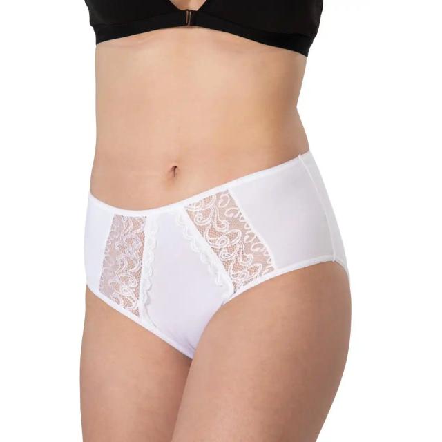 Beyaz Modal Cotton Yüksek Bel Dantelli Külot