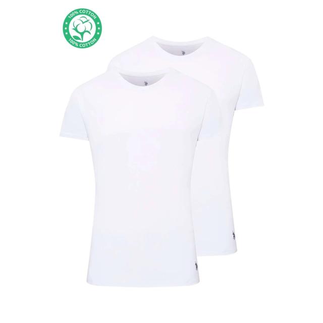 Beyaz Pamuklu Erkek Bisiklet Yaka Kısa Kollu 2'li Fanila U.S. Polo Assn. Beyaz Pamuklu Erkek Bisiklet Yaka Kısa Kollu 2'li Fanila U.S. Polo Assn.