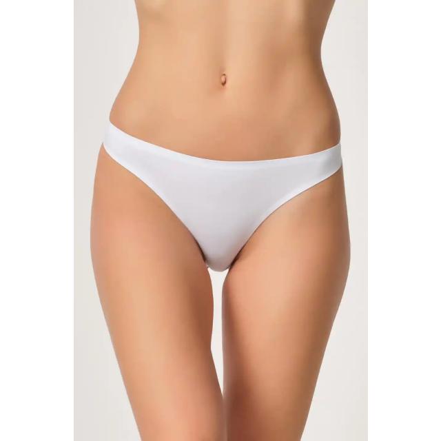 Beyaz Yapıştırma Lazer Kesim String Külot