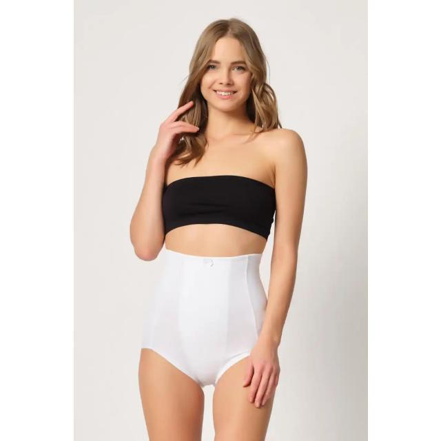 Beyaz Yüksek Bel Karın Destekli Lazer Kesim Slip Korse Beyaz Yüksek Bel Karın Destekli Lazer Kesim Slip Korse