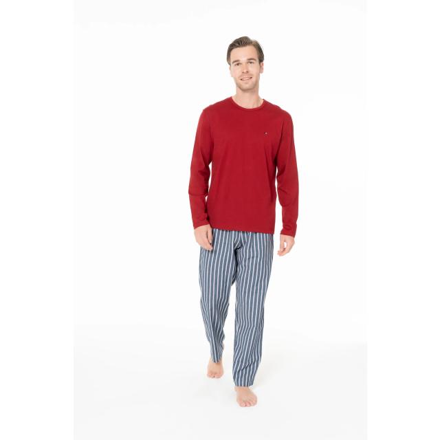Bordo Pamuklu Erkek Uzun Kollu Bisiklet Yaka Çizgili Pijama Takımı U.S. Polo Assn. Bordo Pamuklu Erkek Uzun Kollu Bisiklet Yaka Çizgili Pijama Takımı U.S. Polo Assn.