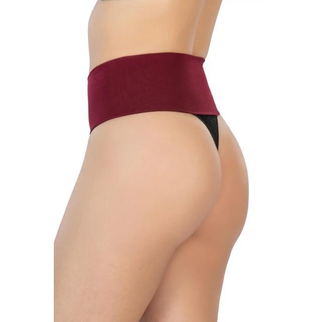 Bordo Seamless Çift Renk String Korse